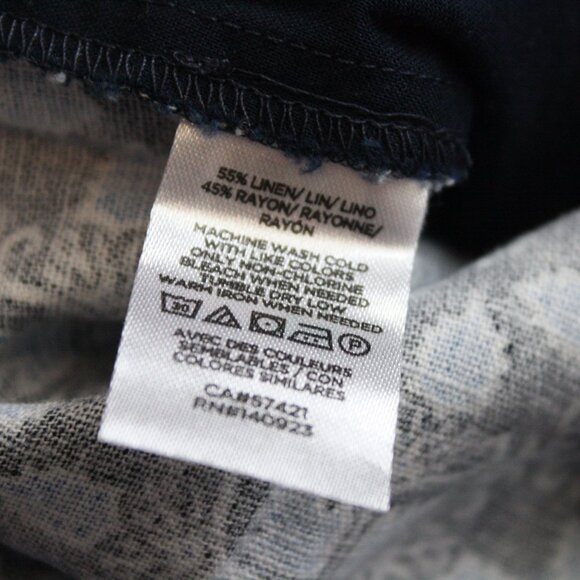 NWT LOFT Outlet Casual Dark Blue Linen Blend Skirt - Picture 4 of 4